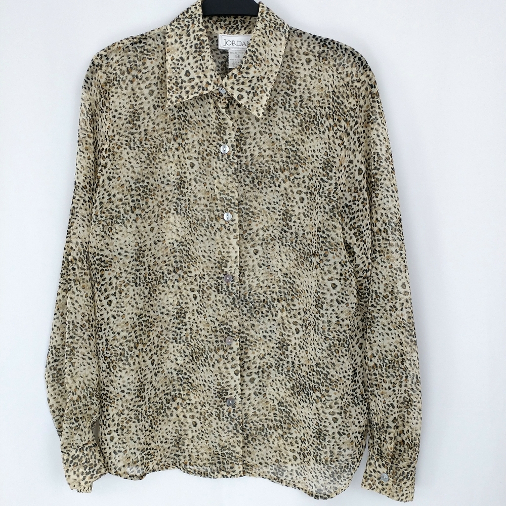 Jordan Sheer Cheetah Print Blouse